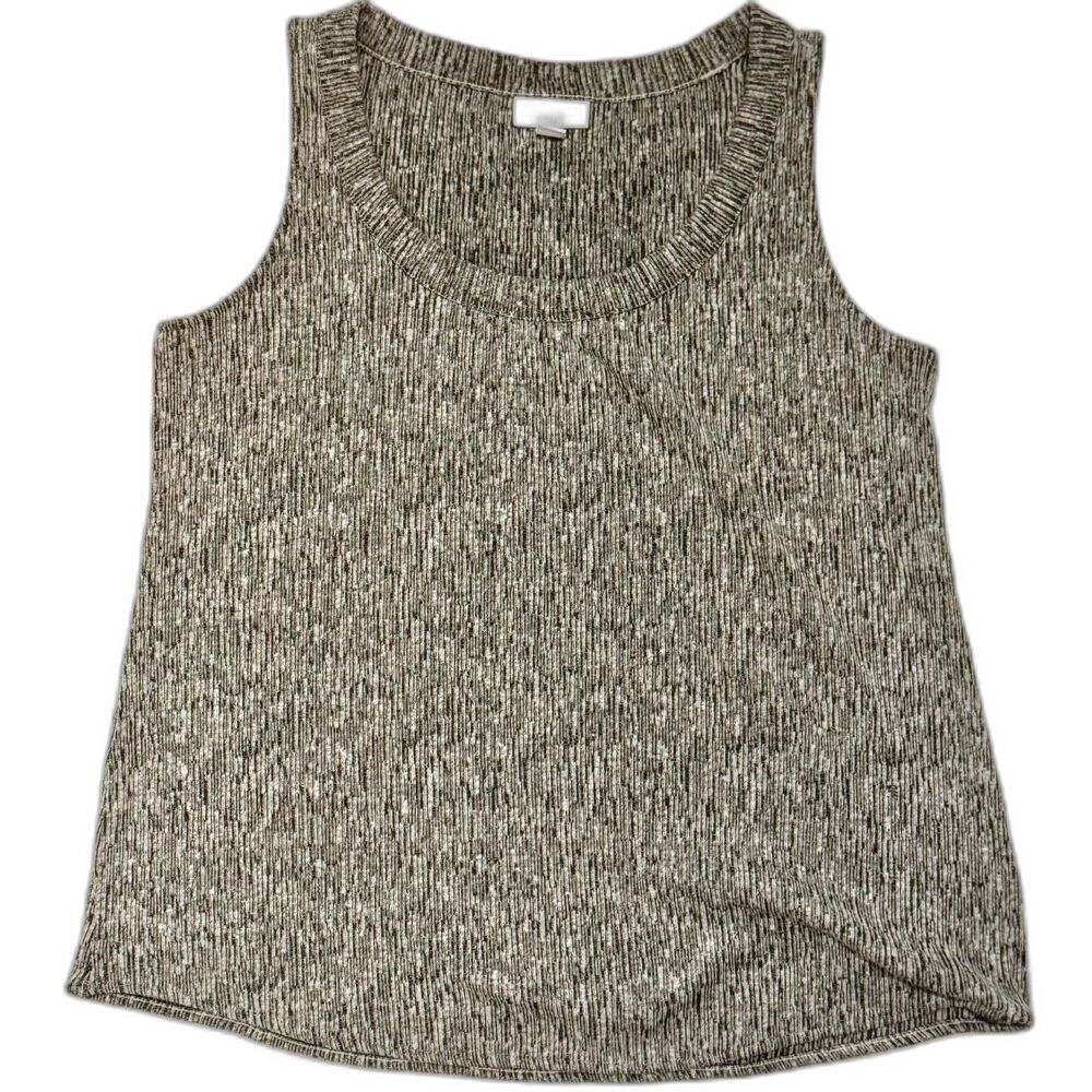 J Jill Pure Jill Grey Cotton Linen Space Dye Sleeveless Tank Top Small S